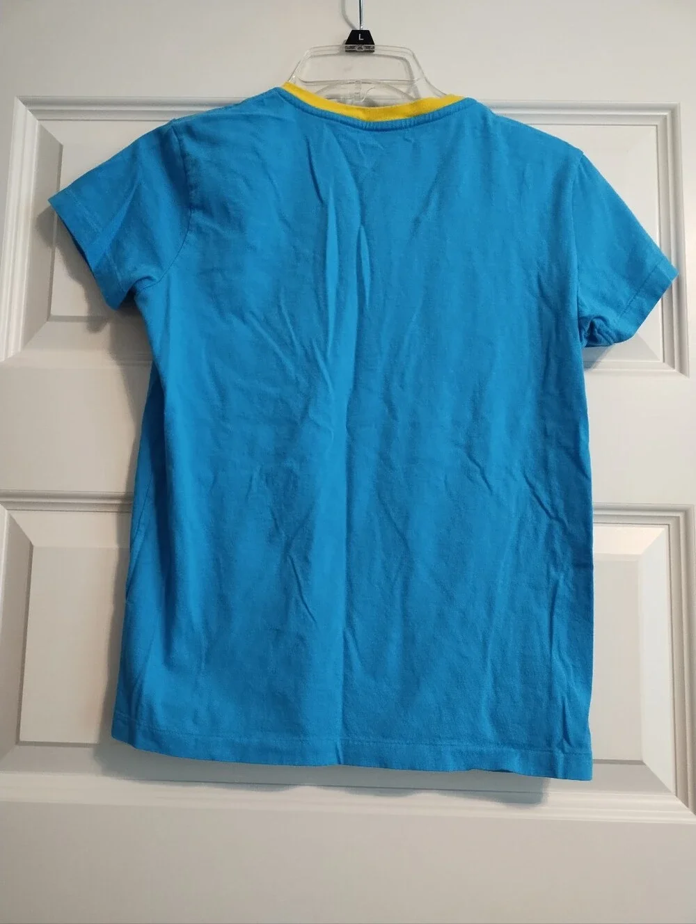 Vintage Ralph Lauren Sport Blue Cotton Tee with Yellow Trim